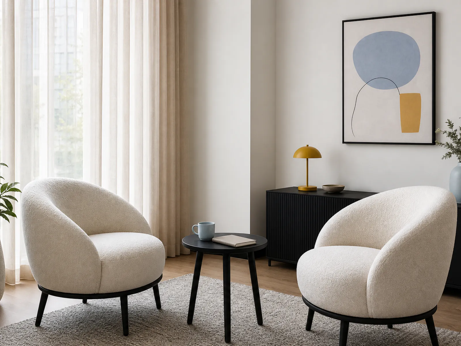 Editorial image of two empty chairs and a notebook arranged for a quiet conversation.